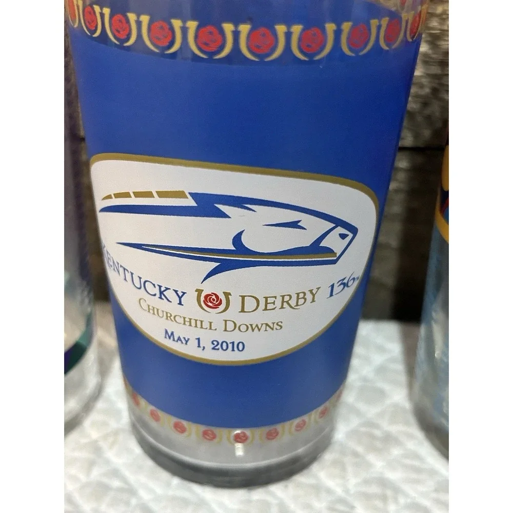 Lot of 6 Kentucky Derby Glasses 2015 2000 2010 - Picture 8 of 11